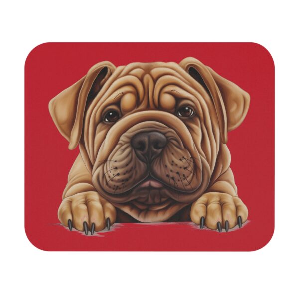Shar Pei Mouse Pad -Dark Red Cute Pet Design for Dog Lovers - Image 2
