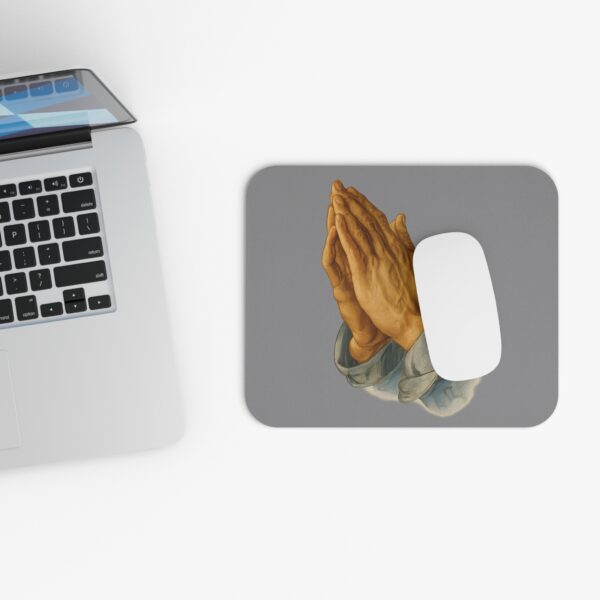 Praying Hands Grey Mouse Pad - Cute Pet Design for Dog Lovers