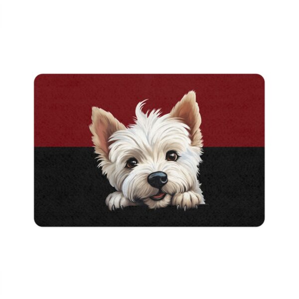 West Highland White Terrier Dog Food Mat (12x18)  -Garnet/Black - Image 2