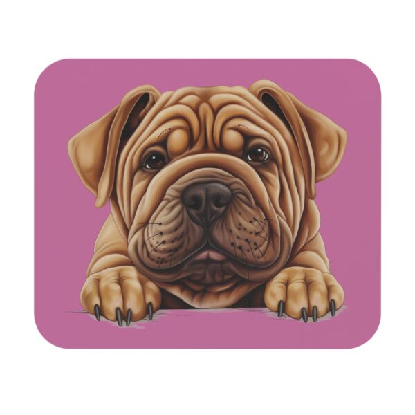 Shar Pei Mouse Pad -Light Pink Cute Pet Design for Dog Lovers - Image 2