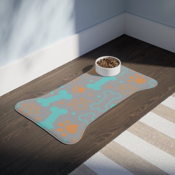 Colorful Pet Feeding Mats with Fun Bones & Paws Design-Light Grey - Image 7