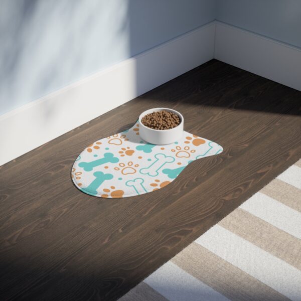 Colorful Pet Feeding Mats with Fun Bones & Paws Design - White - Image 10