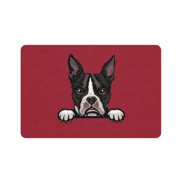 Boston Terrier Pet Food Mat (12x18) - Cardinal Red - Image 2