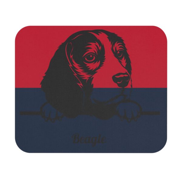 Beagle Red/Navy Blue Mouse Pad - Cute Pet Design for Dog Lovers - Image 2
