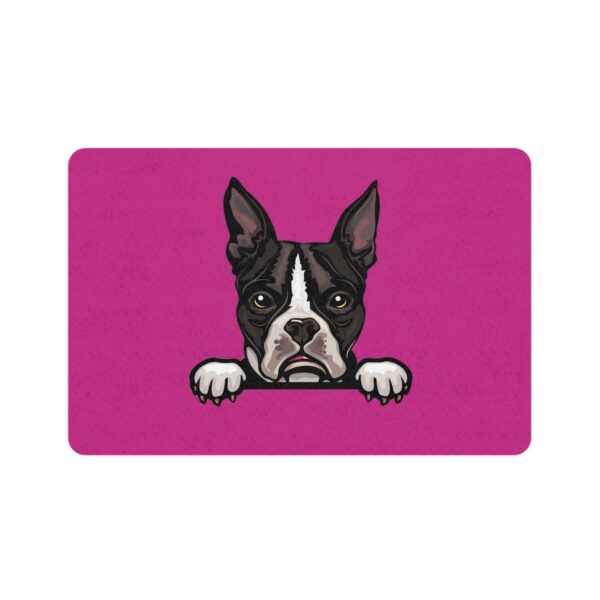Boston Terrier Pet Food Mat (12x18) - Pink - Image 2