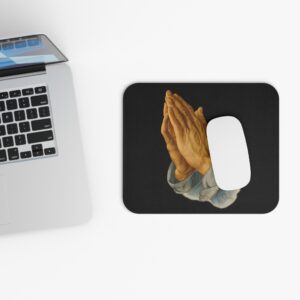 Praying Hands Black Mouse Pad - Cute Pet Design for Dog Lovers