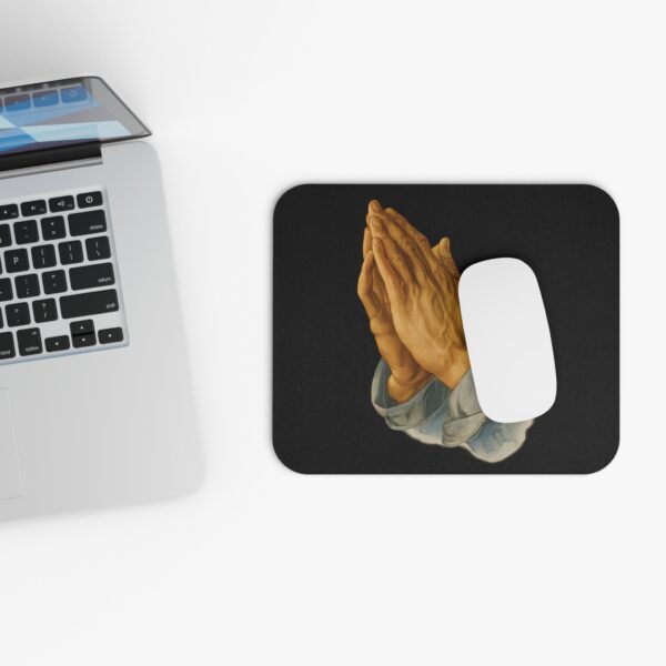 Praying Hands Black Mouse Pad - Cute Pet Design for Dog Lovers