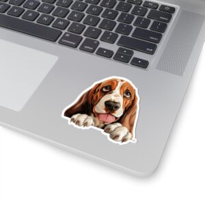 Basset Hound Dog Kiss-Cut Sticker - Perfect for Pet Lovers & Laptop Decor