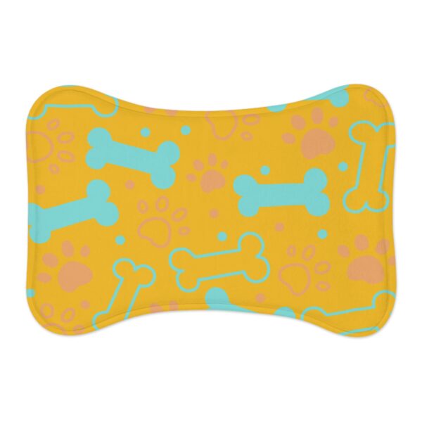 Colorful Pet Feeding Mats with Fun Bones & Paws Design-Yellow - Image 2