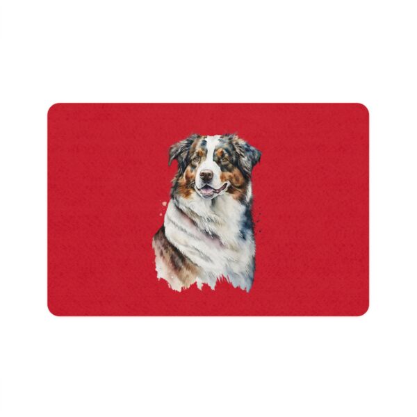 Australian Shepard Pet Food Mat (12x18) - Dark Red - Image 2