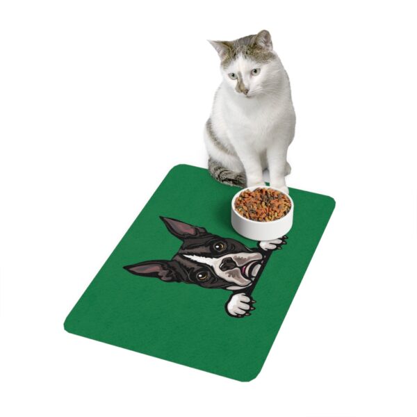 Boston Terrier Dog Feeding Mat (12x18) - Dark Green - Image 3