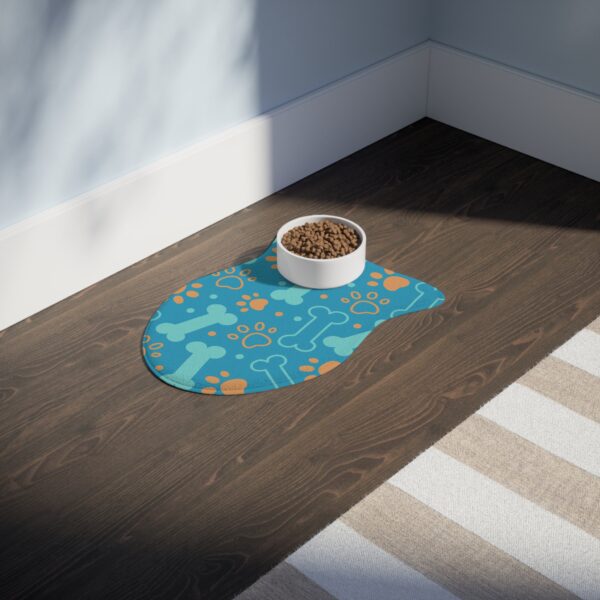 Colorful Pet Feeding Mats with Fun Bones & Paws Design-Turquoise - Image 10