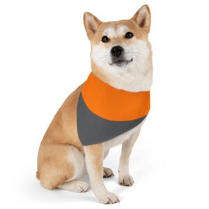 Orange and Smoky Stylish Pet Bandana Collar for Dogs - Fashionable and Comfortable