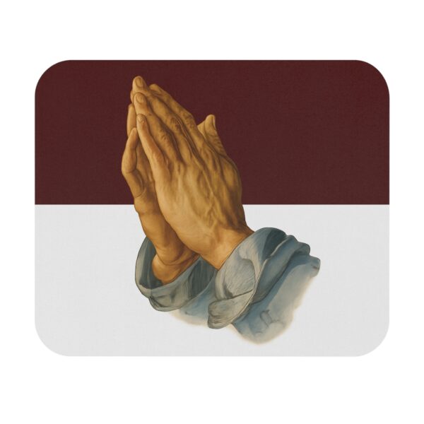 Praying Hands Maroon and White  Mouse Pad - Cute Pet Design for Dog Lovers - Image 2