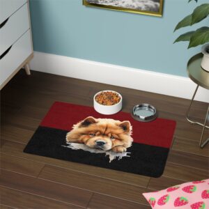 Chow Chow Pet Food Mat (12x18)  -Garnet/Black