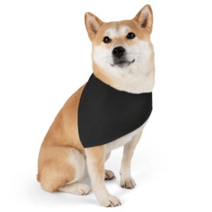 Black Stylish Pet Bandana Collar for Dogs - Fashionable and Comfortable