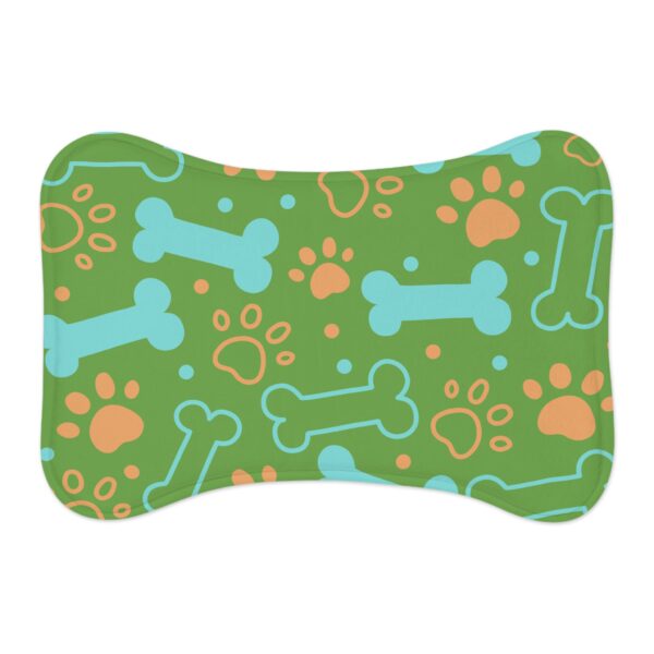 Colorful Pet Feeding Mats with Fun Bones & Paws Design-Light Green - Image 2