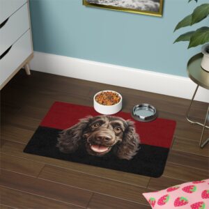 Boykin Spaniel Dog Food Mat (12x18)  -Garnet/Black
