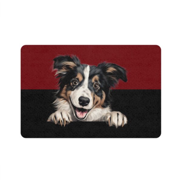 Collie Dog Food Mat (12x18)  -Garnet/Black - Image 2