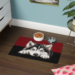 Alaskan Malamute Dog Food Mat (12x18)  -Garnet/Black