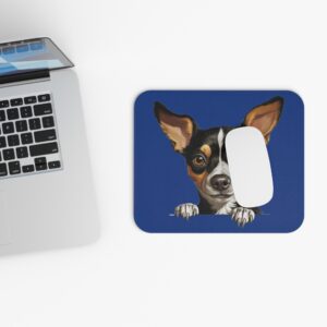 Rat Terrier Mouse Pad -Dark Blue Pet Design for Dog Lovers