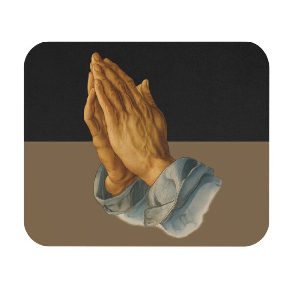 Praying Hands Black and Old Gold Mouse Pad - Cute Pet Design for Dog Lovers - Image 2