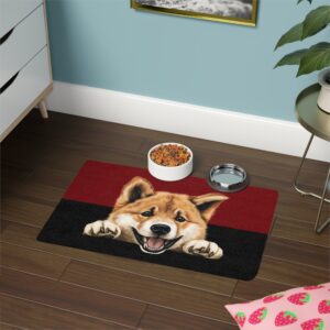 Akita Dog Food Mat (12x18)  -Garnet/Black
