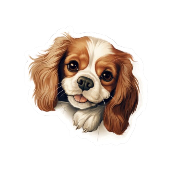 Cavalier King Charles Spaniel Dog Kiss-Cut Sticker - Perfect for Pet Lovers & Laptop Decor - Image 2