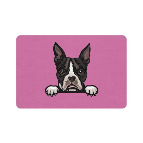 Boston Terrier Pet Food Mat (12x18) - Light Pink - Image 2