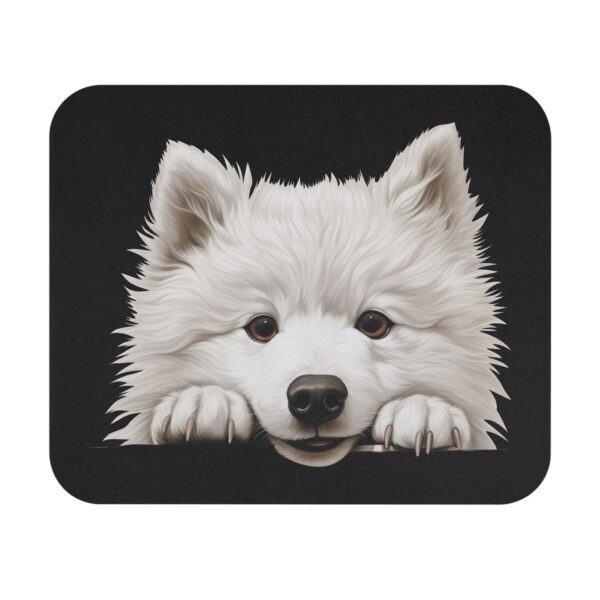 Samoyed Mouse Pad - Black Pet Design for Dog Lovers - Image 2