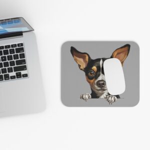 Rat Terrier Mouse Pad -Light Grey Pet Design for Dog Lovers