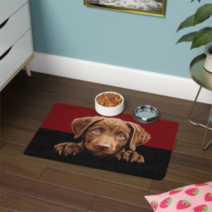 Chesapeake Bay Retriever Dog Food Mat (12x18)  -Garnet/Black