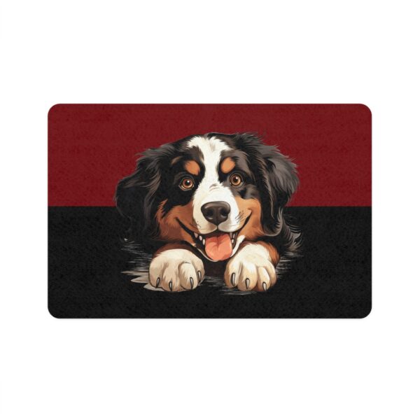 Bernese Mountain Dog Food Mat (12x18)  -Garnet/Black - Image 2