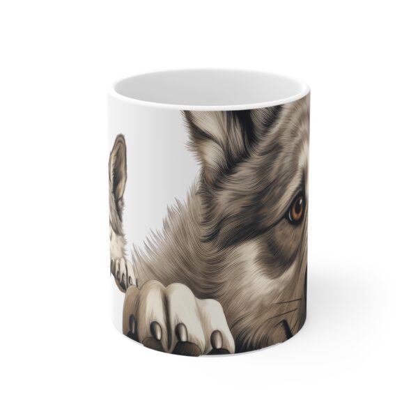 Norwegian Elkhound Cute Puppy Mug - Adorable Dog Design - Perfect for Pet Lovers - Image 2
