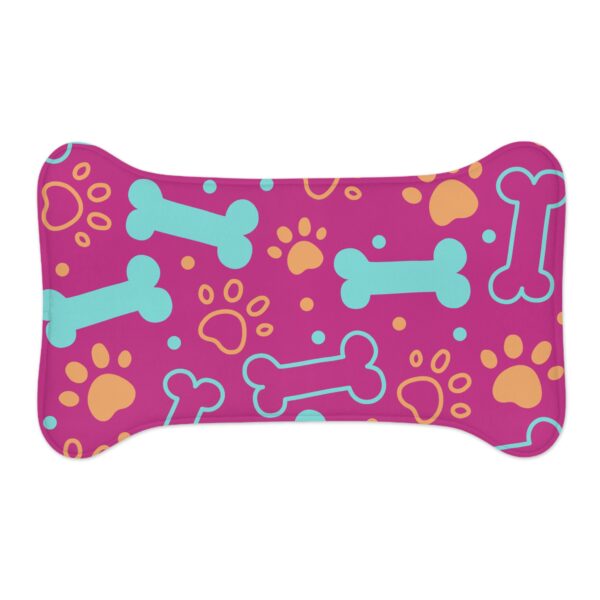 Colorful Pet Feeding Mats with Fun Bones & Paws Design-Pink - Image 5
