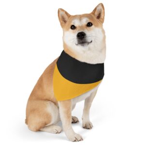Black and Gold Stylish Pet Bandana Collar for Dogs - Fashionable and Comfortable