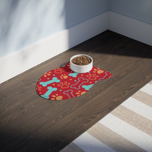 Colorful Dog Feeding Mats with Fun Bones & Paws Design-Dark Red - Image 11