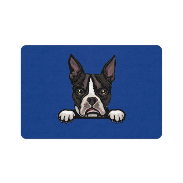 Boston Terrier Pet Food Mat (12x18) - Dark Blue - Image 2