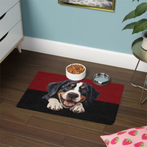 Greater Swiss Mountain Dog Food Mat (12x18)  -Garnet/Black