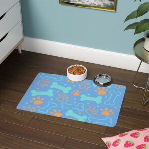 Bone & Paw Print Design (12x18) - Light Blue
