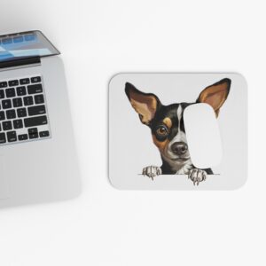 Rat Terrier Mouse Pad -White Pet Design for Dog Lovers
