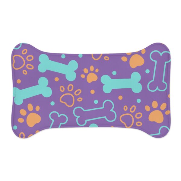 Colorful Dog Feeding Mats with Fun Bones & Paws Design-Light Purple - Image 5