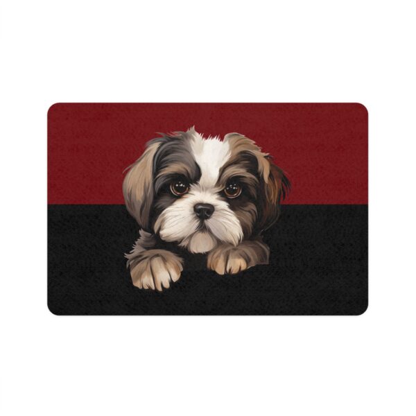 Shih Tzu Dog Food Mat (12x18)  -Garnet/Black - Image 2