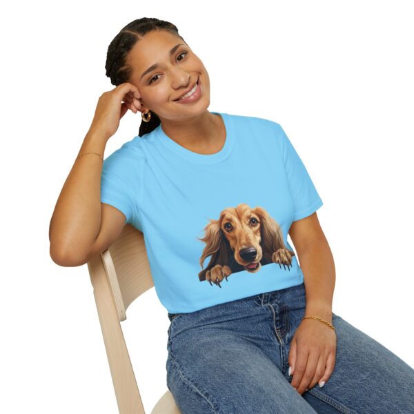 Afghan Hound Dog Hands T-Shirt - Unisex Softstyle Tee - Image 40