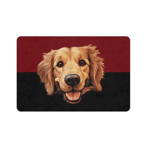 Golden Retriver Dog Food Mat (12x18)  -Garnet/Black - Image 2