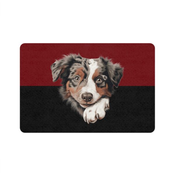 Australian Shepard Food Mat (12x18)  -Garnet/Black - Image 2