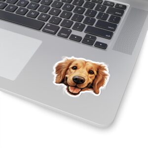 Golden Retriever Dog Kiss-Cut Sticker - Perfect for Pet Lovers & Laptop Decor