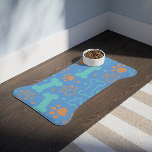 Colorful Dog Feeding Mats with Fun Bones & Paws Design-Light Blue - Image 8