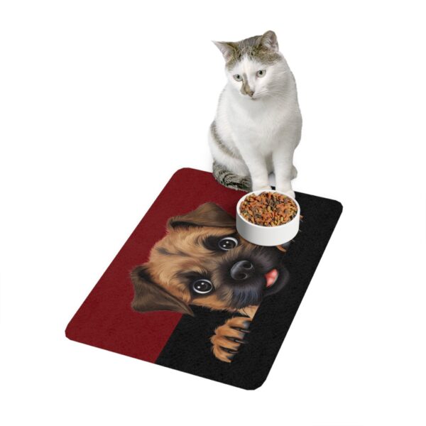 Border Terrier Dog Food Mat (12x18)  -Garnet/Black - Image 4