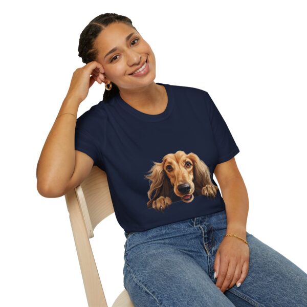 Afghan Hound Dog Hands T-Shirt - Unisex Softstyle Tee - Image 55